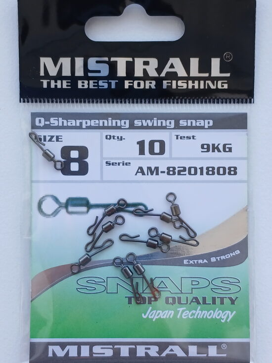 Mistrall, Q-Sharpening swing snap, nr.8, 10psc/pack